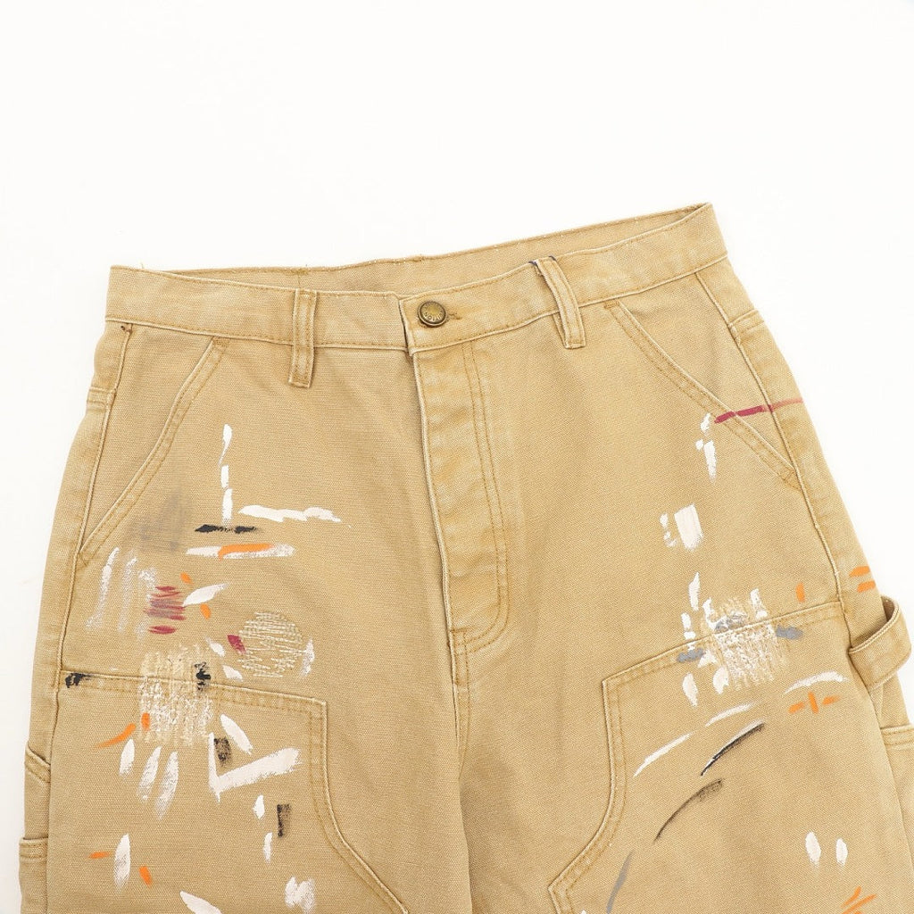 Louis Vuitton Paint-Splatter Carpenter Jeans with Utility Pockets - Tan - detail view 4