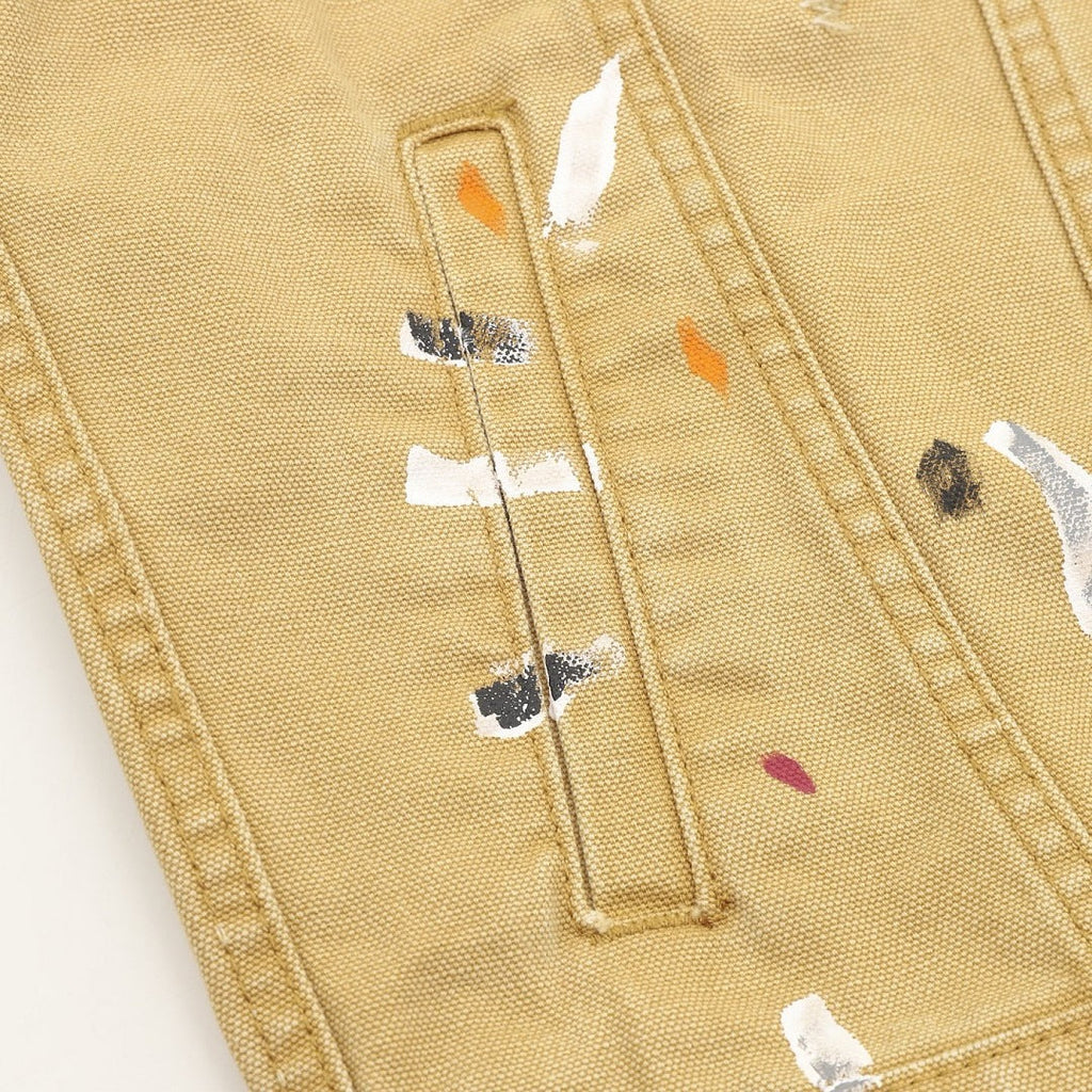 Louis Vuitton Paint-Splatter Denim Trucker Jacket - Tan - detail view 1