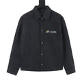 Louis Vuitton Tonal Monogram Shirt Jacket with Multicolor Script Patch - Black - front view