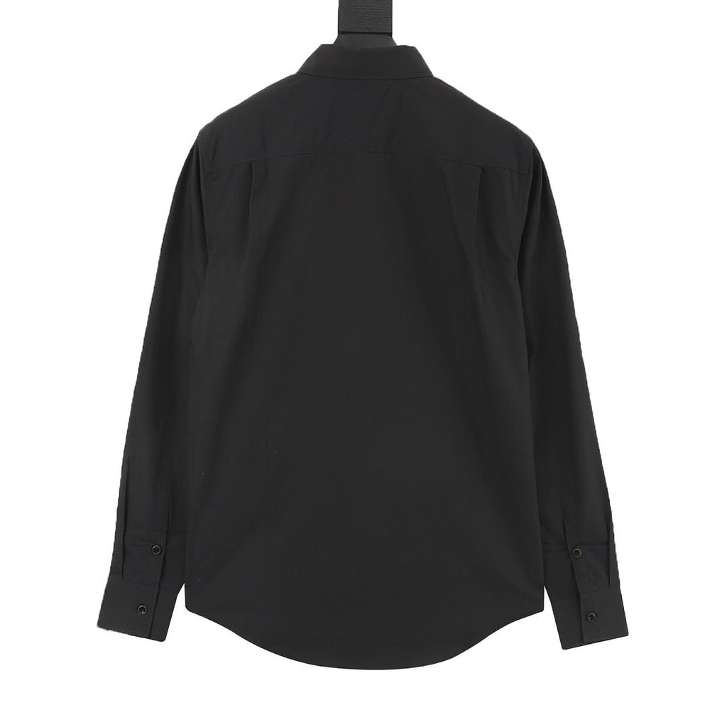 Louis Vuitton Beaded-Look Script Pocket Long-Sleeve Shirt - Black - back view