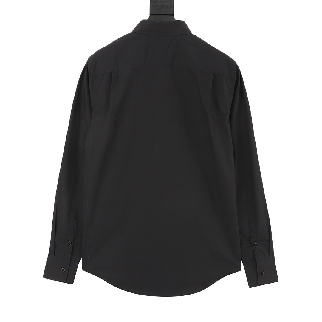 Louis Vuitton Beaded-Look Script Pocket Long-Sleeve Shirt - Black - back view