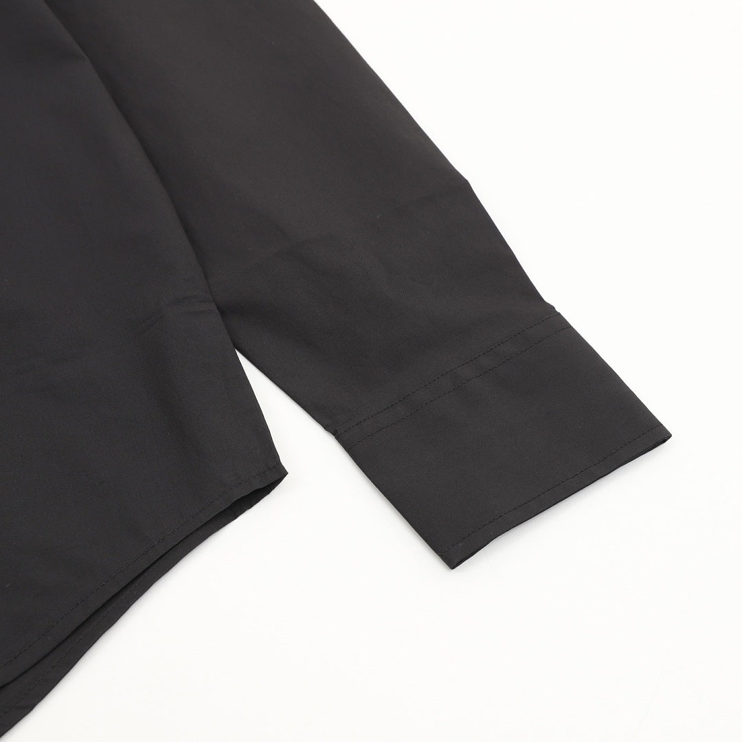 Louis Vuitton Beaded-Look Script Pocket Long-Sleeve Shirt - Black - detail view 1