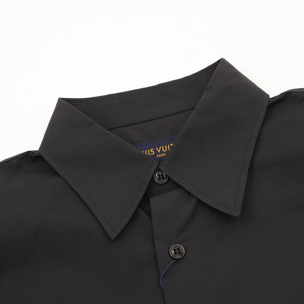 Louis Vuitton Beaded-Look Script Pocket Long-Sleeve Shirt - Black - detail view 3