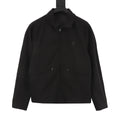 Louis Vuitton LV Emblem Zip-Up Jacket with Contrast Elbow Panels - Black - front view