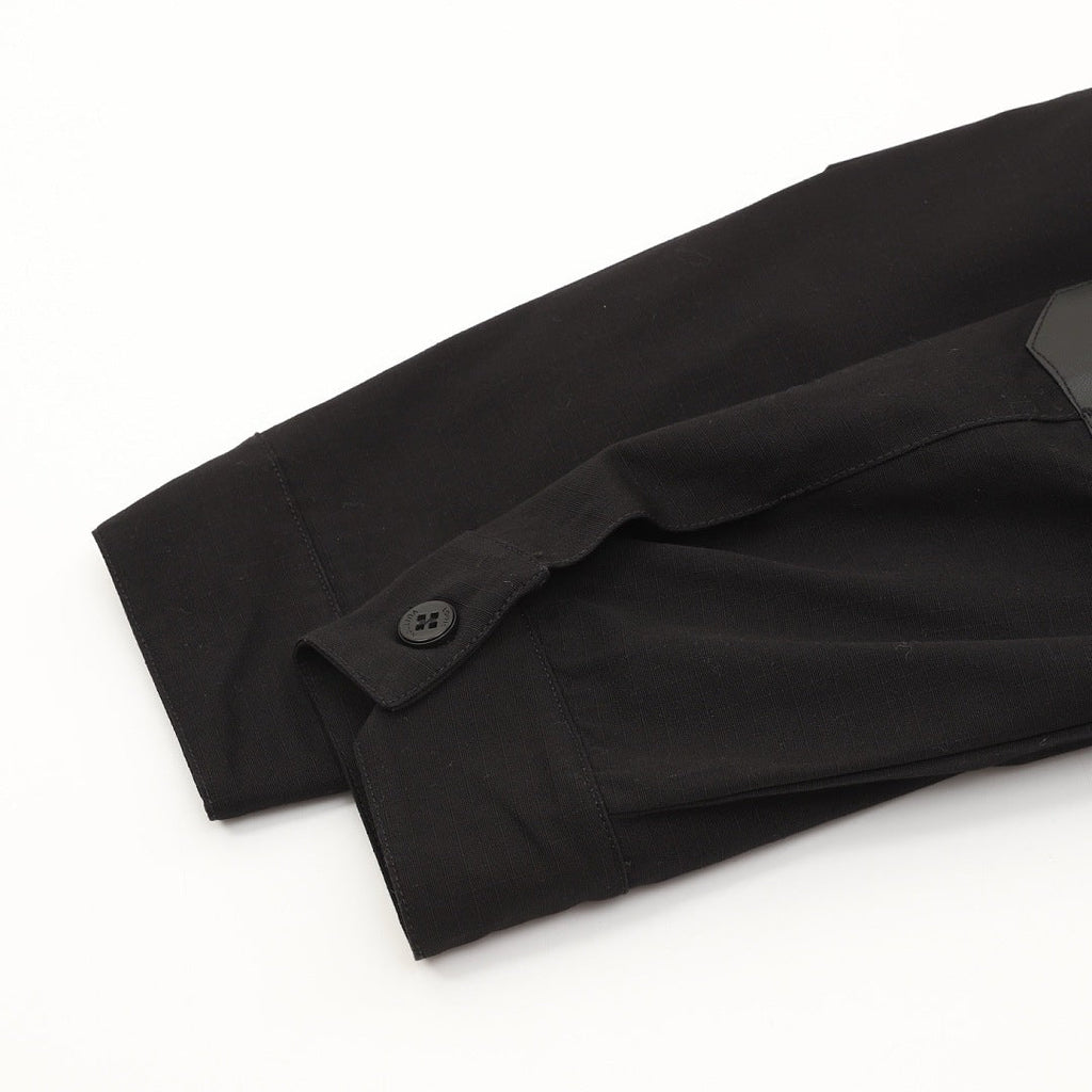 Louis Vuitton LV Emblem Zip-Up Jacket with Contrast Elbow Panels - Black - detail view 2