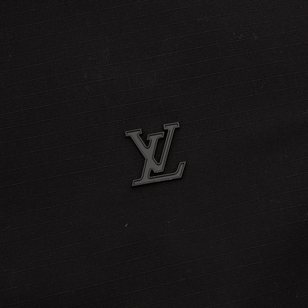 Louis Vuitton LV Emblem Zip-Up Jacket with Contrast Elbow Panels - Black - detail view 3