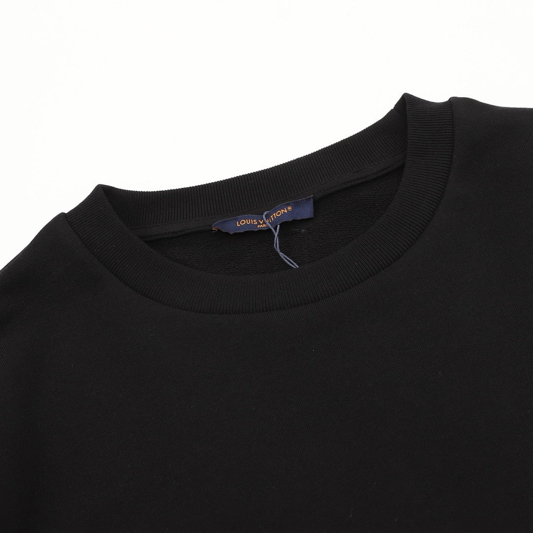 Louis Vuitton Tonal Monogram Hem-Detail Crewneck Sweatshirt - Black - detail view 4