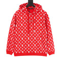 Louis Vuitton Monogram Box-Logo Pullover Hoodie - Red and White - front view