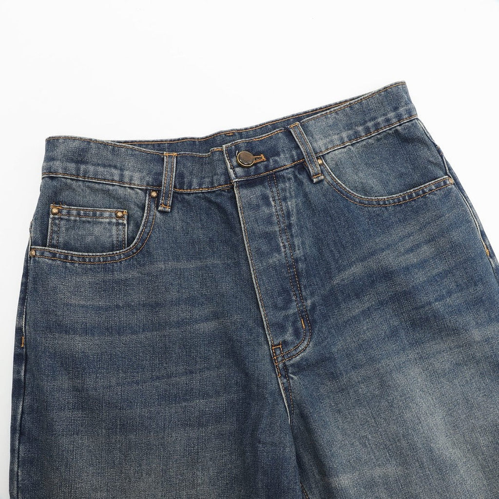 Louis Vuitton Washed Blue Straight-Leg Jeans with Contrast Monogram Back Pockets - detail view 5
