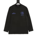 Louis Vuitton Blue Graphic Crewneck Long-Sleeve T-Shirt - Black - front view