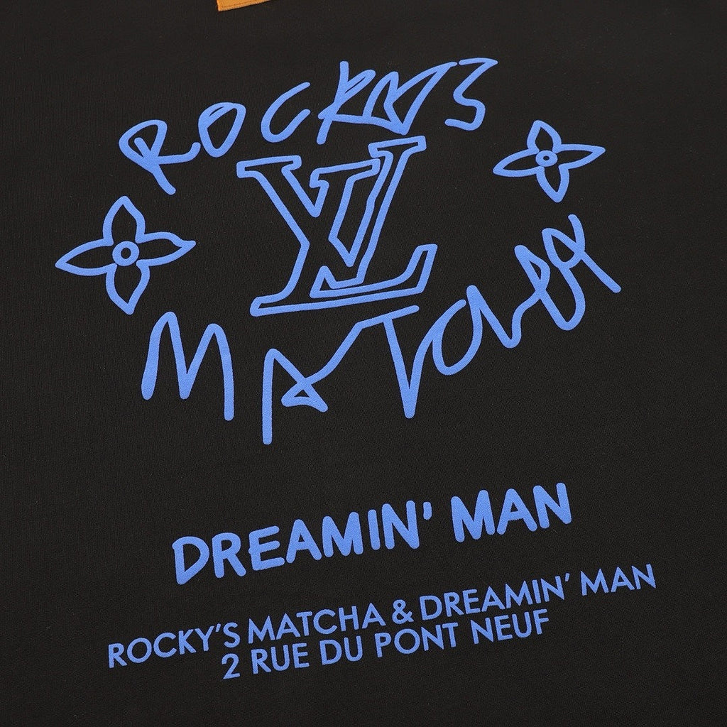 Louis Vuitton Blue Graphic Crewneck Long-Sleeve T-Shirt - Black - detail view 1