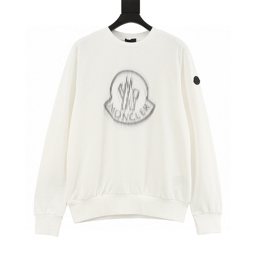 Moncler Chest-Print Crewneck Sweatshirt - Men's Off White - front view