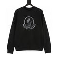Moncler Chest-Print Crewneck Sweatshirt - Men's Black - front view