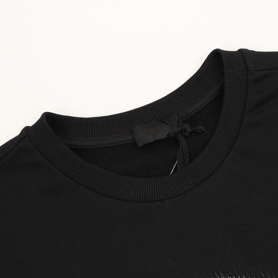 Moncler Chest-Print Crewneck Sweatshirt - Men's Black - detail 1